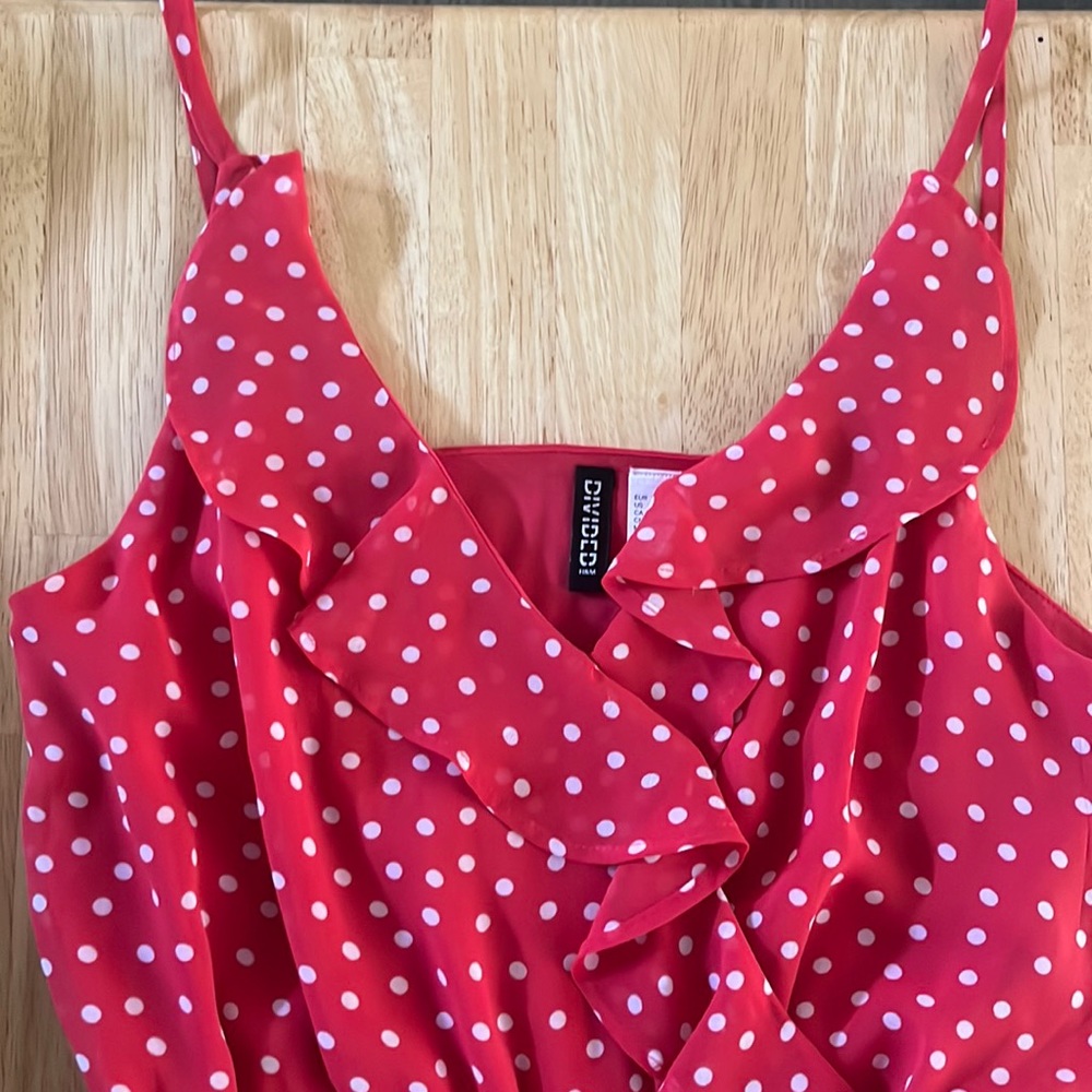 Float red and white polka dot dress from H&M